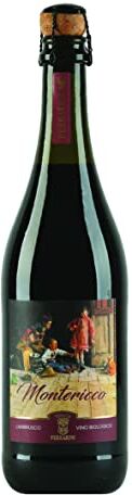 Ferrarini Lambrusco Montericco Bio, Vino Italiano Biologico Frizzante Secco, Vino Rosso Aromatico con Note di Violetta, Colli di Scandiano e di Canossa DOP, 75cl