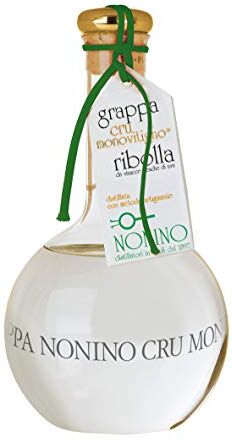 Nonino Distillerie , Grappa  Cru Monovitigno Ribolla Gialla, imbottigliamento manuale in ampolle soffiate a mano volante da 1000 ml