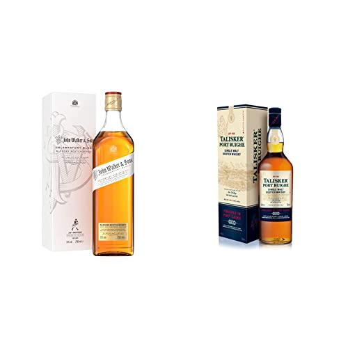 Johnnie Walker John Walker & Sons 200th Anniversary Celebratory Blend, Blended Scotch Whisky 700 ml, Confezione regalo & Talisker Port Ruighe Single Malt Scotch Whisky 700 ml