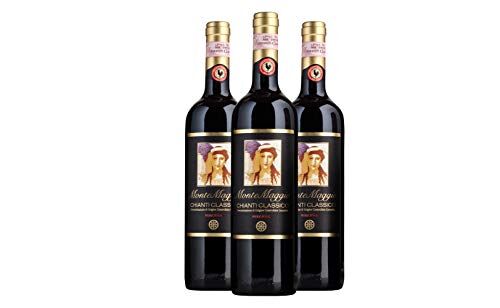 MONTEMAGGIO Vino Rosso Secco Biologico Toscano   Chianti Classico Riserva di    Affinamento Lungo   DOCG   Fresco e Ricco di Sapore   Merlot/Sangiovese   Regalo   Amanti del Vino   0.75L