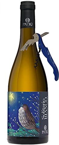 sicilia bedda Vino Siciliano CANTINE PATRI' con Apribottiglia  750 Ml (Chardonnay Solitario Bianco)