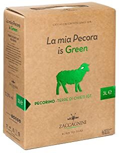 CANTINA CICCIO ZACCAGNINI SRL ZACCAGNINI VINO BIANCO PECORINO BAG IN BOX 3 LITRI CONF DA 4 BOX (12 LITRI) LA MIA PECORA IS GREEN