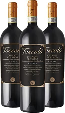 Toscolo Chianti Classico Riserva 2016-92 Punti James Suckling Vino Toscano Rosso DOCG 0.75L (3 Bottiglie)