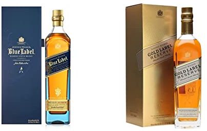 Johnnie Walker Blue Label Blended Scotch Whisky con Cofanetto & Gold Label Reserve Blended Scotch Whisky 700 ml