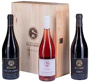 Antica Tenuta Palombo Atina DOP Cabernet, Merlot Frusinate IGP e Rosato Frusinate IGP Rosa Invidiata Linea Ducale  confezione legno 3 bottiglie