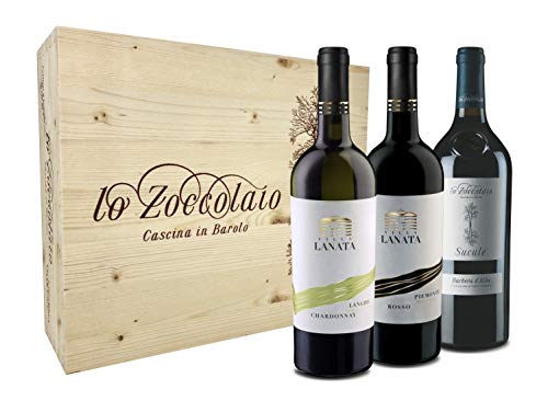 Lo Zoccolaio Villa Lanata Cassetta Legno Chardonnay + Piemonte Rosso + Barbera D'Alba 3 X 750ml