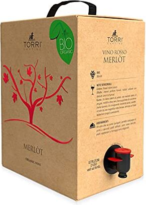 Torri Cantine Vino rosso Bag In Box Merlot Biologico 5 Litri