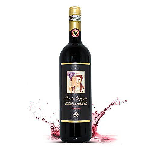 MONTEMAGGIO Vino Rosso Secco Biologico Toscano   Chianti Classico Riserva di    Affinamento Lungo   DOCG   Fresco e Ricco di Sapore   Merlot/Sangiovese   Regalo   Amanti del Vino   0.75L