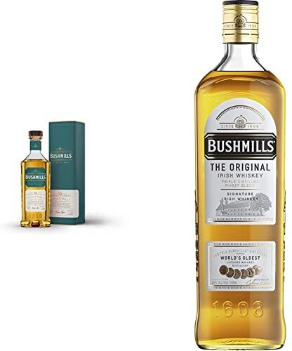 Bushmills 10 anni Single Malt Whiskey irlandese gusto intenso e profondo. 70cl, vol.40% & Original Whiskey irlandese, il più rotondo dei classici Irish, più vellutato di uno scotch. 70cl, vol.40%.