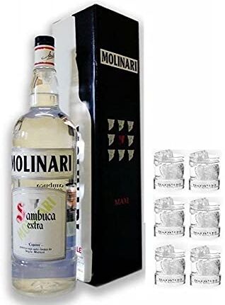 Molinari SAMBUCA MAGNUM 3 LITRI LIMITED EDITION CON 6 BICCHIERI