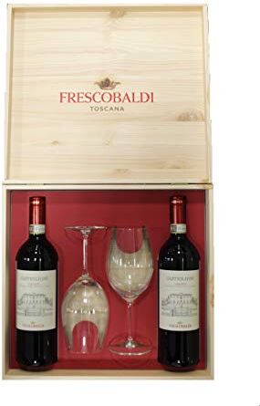 Marchesi De' Frescobaldi Cassetta 2 Chianti Docg Castiglioni Frescobaldi Cl 75 + 2 Calici