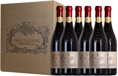 Gran Passione Rosso Veneto Igt Vino Strutturato E Solido, Ideale Per Arrosti E Carne, Made In Italy (Veneto), Box 6 Bottiglie X 750 Ml, Alcol 14% 4500 ml