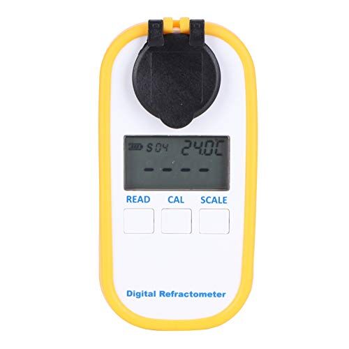 Pyhodi Rifrattometro Brix, Rifrattometro Digitale LCD per Zucchero Brix Misuratore Brix Intervallo di Compensazione Automatica della Temperatura 0-50%, Misuratore di Zucchero Digitale