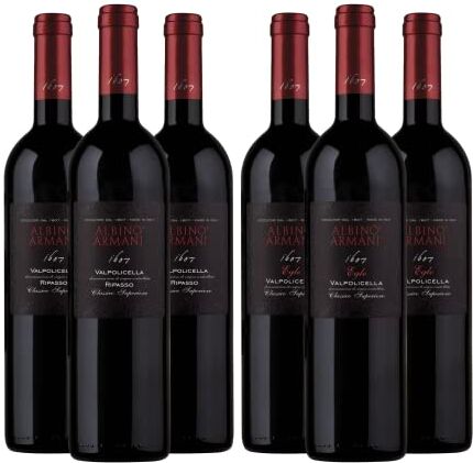 Giorgio Armani VALPOLICELLA Classico e Ripasso Confezione da 6 bottiglie x 750 ml 3x Valpolicella Ripasso Classico Superiore DOC, 3x Valpolicella Classico Superiore DOC "Egle