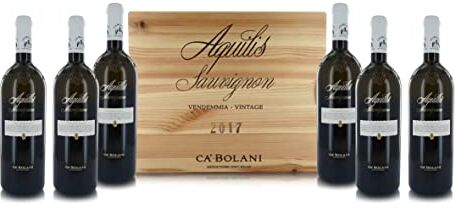 CA' BOLANI Vino Bianco Aquilis Sauvignon Friuli DOC Aquileia, 2017, 6 x 750 Ml in Cassetta di Legno