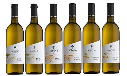 Cantina Aldeno Confezione 6 bottiglie   3 tipologie di Vino Bianco BIO VEGAN Trentino DOC: Gewurztraminer   Muller Thurgau   Moscato Giallo  (Vini Bianchi VEGAN BIO Mix 1)
