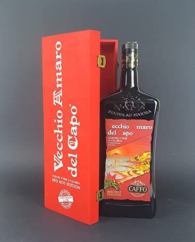 generico VECCHIO AMARO DEL CAPO RED HOT EDITION 3 LITRI COFANETTO IN LEGNO AMARO CALABRESE AL PEPERONCINO