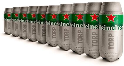 Heineken Torp®-Pack di 10 – Botte di birra di 2L capacità compatibile con thesub