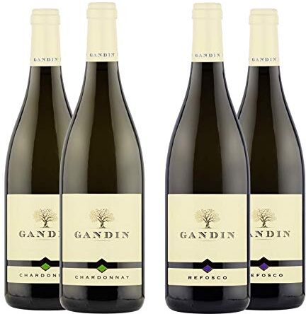 Gandin Refosco dal Peduncolo Rosso DOC 2x 0,75 L + Chardonnay DOC 2x 0,75 L   Friuli Isonzo    Wines   Idea Regalo