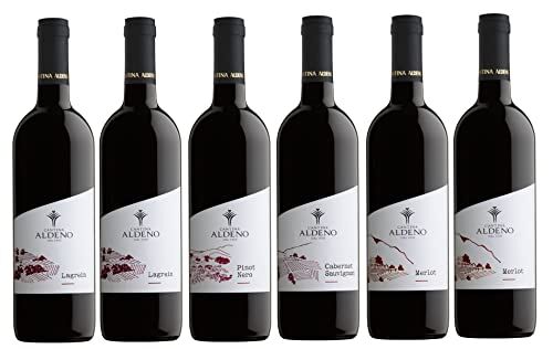 Cantina Aldeno Confezione 6 bottiglie   4 tipologie di Vino Rosso Vegano Bio Trentino DOC: 2 Lagrein   Pinot Nero   Cabernet Sauvignon   2 Merlot