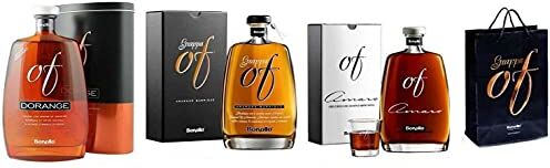 Bonollo SPECIAL PACK, GRAPPA AMARONE, + DORANGE, AMARO , BUSTA REGALO TUTTI IN ASTUCCIO DA 70 CL