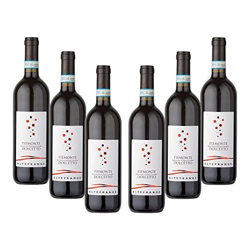 Arione ALTE FRANGE   Vino Rosso Dolcetto Piemonte DOC, Annata 2022, Confezione da 6 Bottiglie da 750 ml