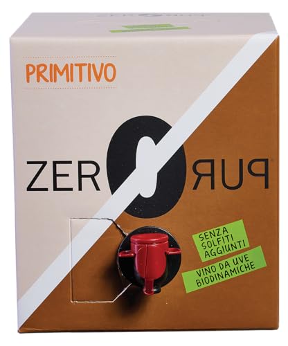 Generic Primitivo Senza Solfiti Aggiunti Zero Puro Biologico Vegan Biodinamico in bag in box 3 litri 14% vol