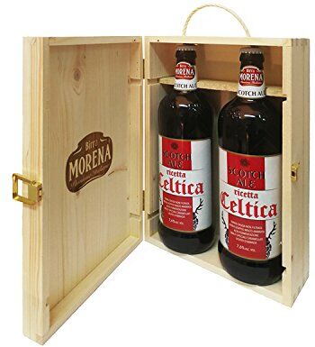 Morena Birra  Selezione 2 Craft Beer 75cl in Cassa di Abete Naturale (2 Celtica Scotch Ale)