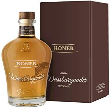 Roner Weissburgunder Invecchiata Astucciato (1X 0,7L) Grappa Pinot Bianco Invecchiata, Unica In Italia Distilleria Artigianale Alto Adige Südtirol Piu Premiata 700 ml