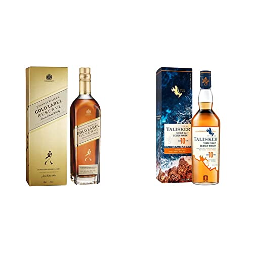 Johnnie Walker Gold Label Reserve Blended Scotch Whisky 700 ml & Talisker 10 Anni Single Malt Scotch Whisky con Astuccio 700 ml