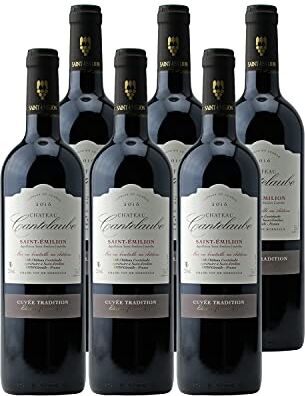 Generico Château Cantelaube Saint-Emilion Cuvée Tradition élevé en fûts de chêne rosso 2016 Organico DOP Bordeaux Francia Vitigni Merlot,Cabernet Franc 6x75cl