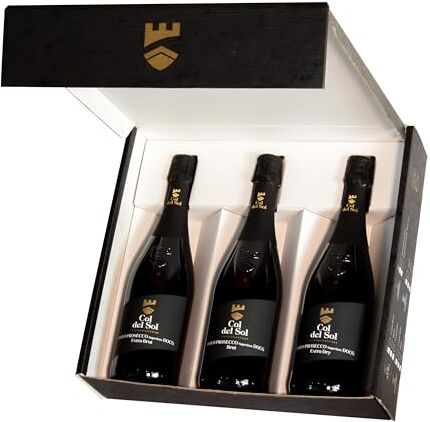 Progress Country & Wine House Progress Confezione Regalo Selezione Degustazione COL DEL SOL Asolo Prosecco Superiore DOCG Extra Dry, Brut, Extra Brut   Charmat Lungo, Vino Biologico   Scatola 3 Bottiglie 75cl.