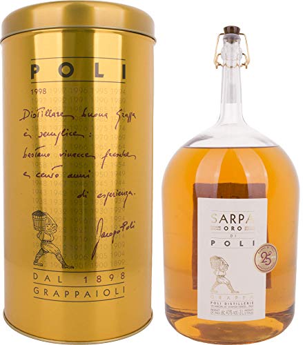 Poli , Grappa Sarpa Oro in Giftbox Latta 3 L