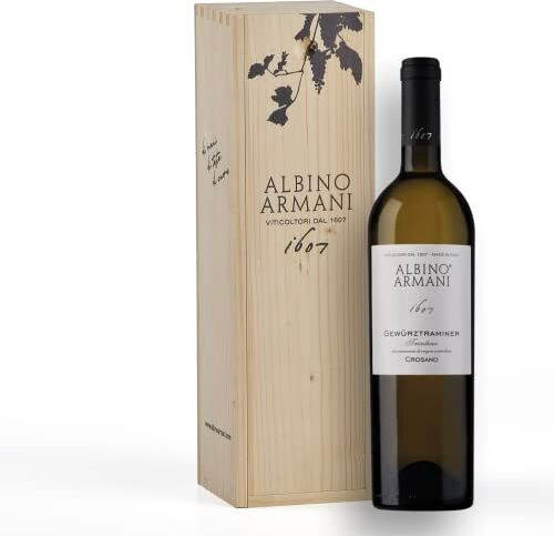 Giorgio Armani Trentino GEWÜRZTRAMINER Tasting Pack da 1 bottiglia in confezione di legno Idea regalo vino bianco