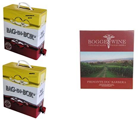 Boggero Bogge Wine Tris vini rossi Bag in box 5 L Monferrato Rosso Nebbiolo Piemonte Barbera Dolcetto"Montà