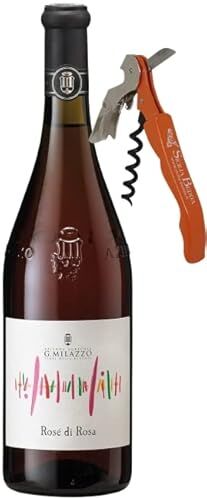 sicilia bedda ROSE' DI ROSA Vino Rosato Frizzante MILAZZO Bottiglia da 75 CL BIOLOGICO (1 Bottiglia con Apribottiglia)