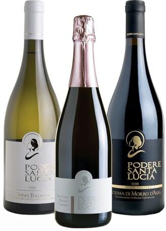 Podere Santa Lucia Selezione ECCELLENZE (Verdicchio Superiore DOC, Lacrima di Morro d'Alba Superiore DOC, Spumante BRUT Rosè Lacrima METODO CLASSICO 30 mesi Millesimato)   Confezione 3 Bottiglie 75cl.