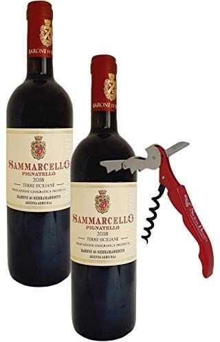 sicilia bedda SAMMARCELLO BARONE DI SERRAMARROCCO PIGNATELLO Terre Siciliane IGT Vino Pluripremiato (2 Bottiglie con Apribottiglia)