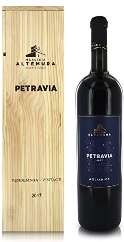 MASSERIA ALTEMURA Vino Rosso Petravia Aglianico Puglia IGT, Magnum 1,5 Lt in Cassetta di Legno