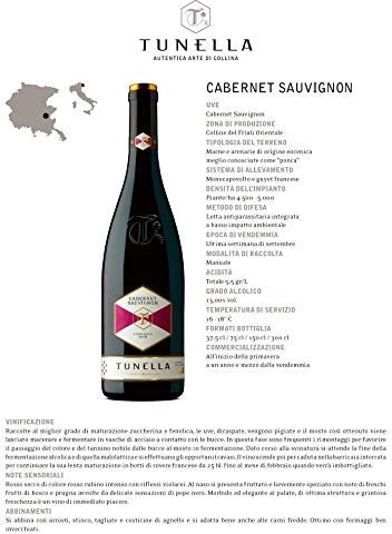 LA TUNELLA Vino Rosso CABERNET SAUVIGNON BOTT 75 CL IMBALLO DA 6 BOTTIGLIE DA 75 CL