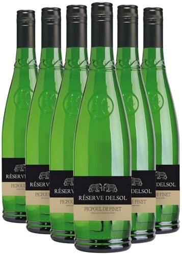 Generico Picpoul de Pinet Réserve Delsol bianco 2022 Les Vignobles Foncalieu DOP Linguadoca Rossiglione Francia Vitigni Piquepoul 6x75cl