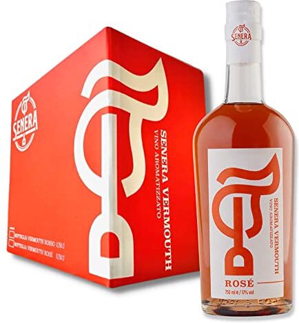 SENERA VERMOUTH ROSE' ARTIGIANALE a base di Vino Rosato Sangiovese TOSCANO aromatizzato con Spezie, Erbe Aromatiche di alta qualità, 17% vol. 750 ml (ROSE' Confezione da 6)