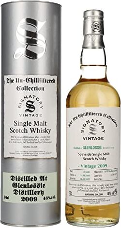 Signatory Vintage GLENLOSSIE 12 Years Old The Un-Chillfiltered 2009 46% Vol. 0,7l in Giftbox