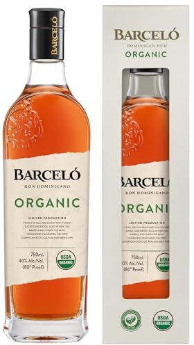 Ron Barceló Organic – Bottiglia da 700 ml di Rum Biologico della Repubblica Dominicana, Produzione Limitata, Invecchiato in Botti di Rovere Nuove, Astuccio in Fibra Vegetale