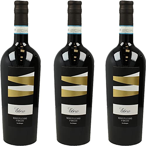 Ebrio Montepulciano d'Abruzzo DOP    Cantina Orsogna   Vino Rosso Bio   3 Bottiglie da 75 Cl   Idea Regalo