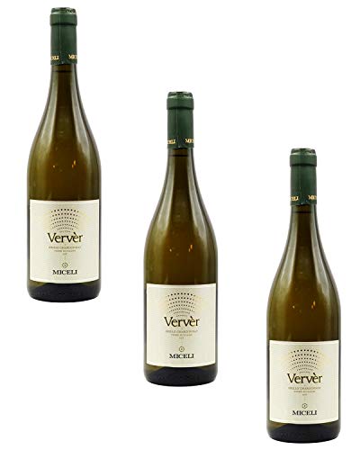 sicilia bedda MICELI VERVER Terre Siciliane IGT Vino Bianco Blend Grillo e Chardonnay 0,75 Lt (Box 3 Bottiglie)