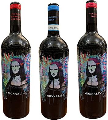 Generico Tris Tre Bottiglie Leonardo Da Vinci Monnalisa Sangiovese 75cl + Montepulciano d'Abruzzo 75cl + Toscano Rosso 75 cl