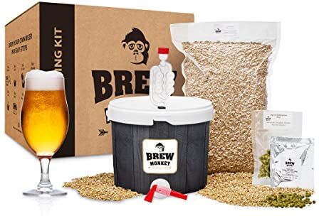 Brew Monkey ® Kit Per Fare La Birra Bionda   Kit Base 5 L   6,4% VOL.   Kit Per La Produzione Di Birra A Casa   Idee Regalo Uomo   Kit Birra   Regali Uomo Originali