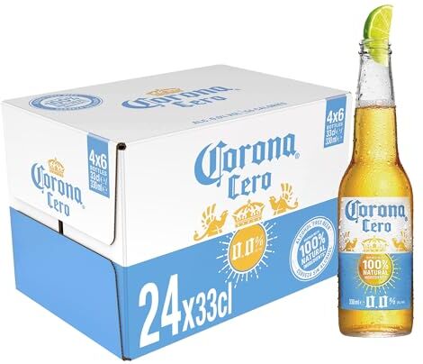 Corona Cero, Birra Analcolica Bottiglia, Pacco da 24x33cl