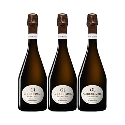 Genérico Champagne Les Courbes de Marguerite blanco de Blancs Brut G. Richomme DOP Champán Francia Variedades de uva Chardonnay 3x75cl